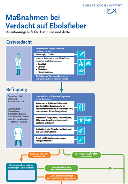 Infografik: Maßnahmen bei Verdacht auf Ebolafieber